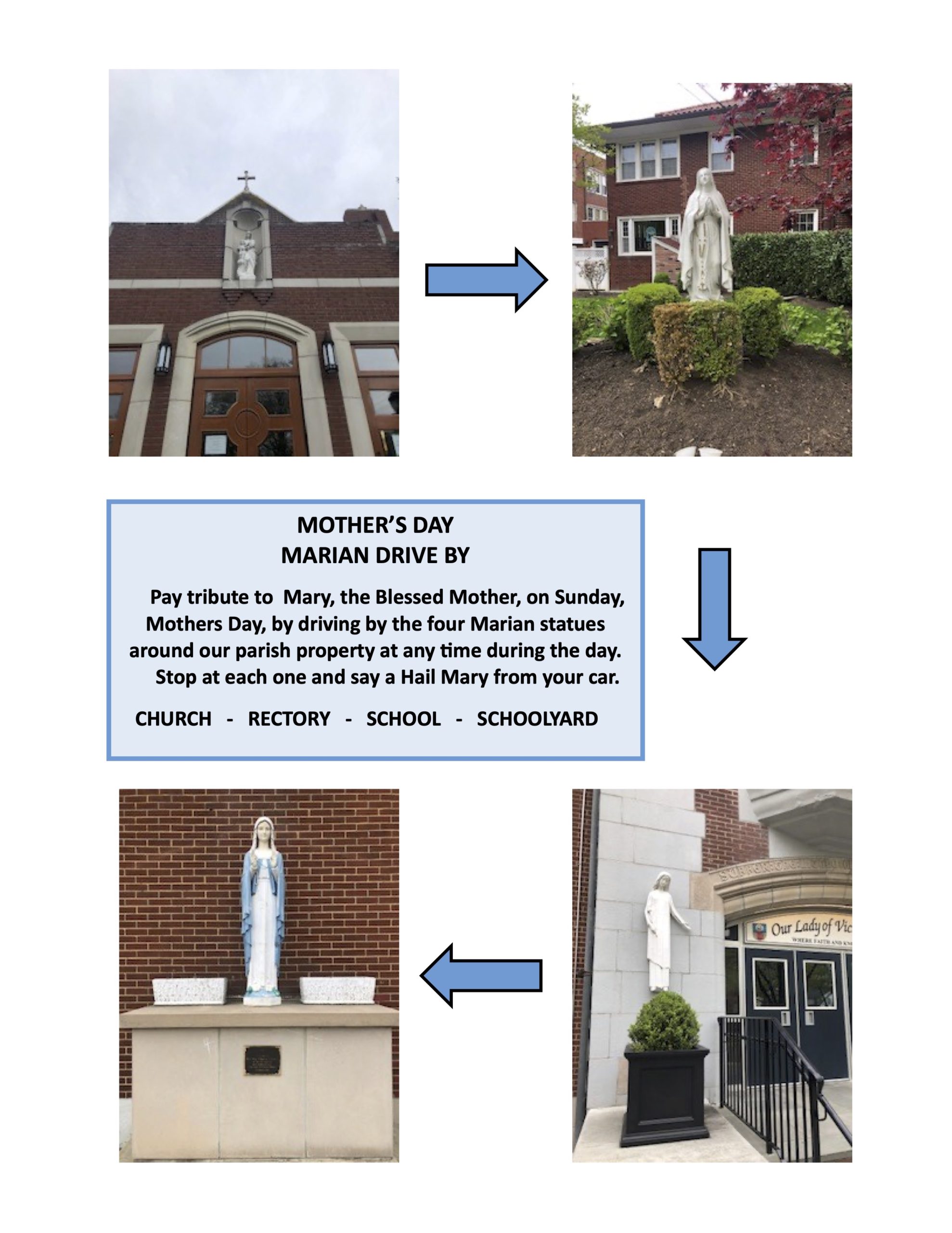 marian drive by Our Lady of Victory Parish